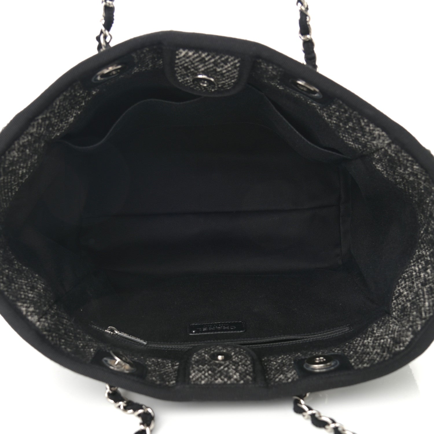 Chanel Mixed Fibers Calfskin Small Deauville Tote Black 5 of 10