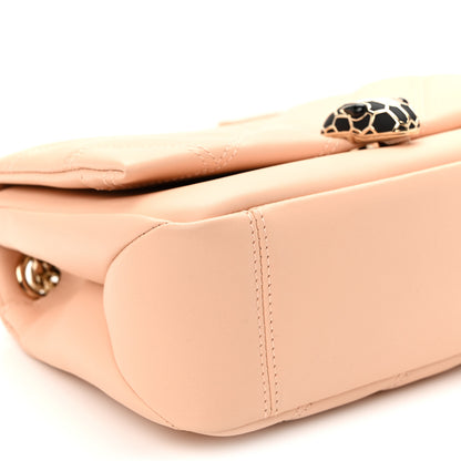 Bulgari Calfskin Matelasse Small Serpenti Cabochon Shoulder Bag Peach 9 of 10