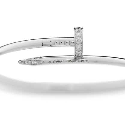 Cartier 18K White Gold Diamond Juste Un Clou Bracelet 15 3 of 4