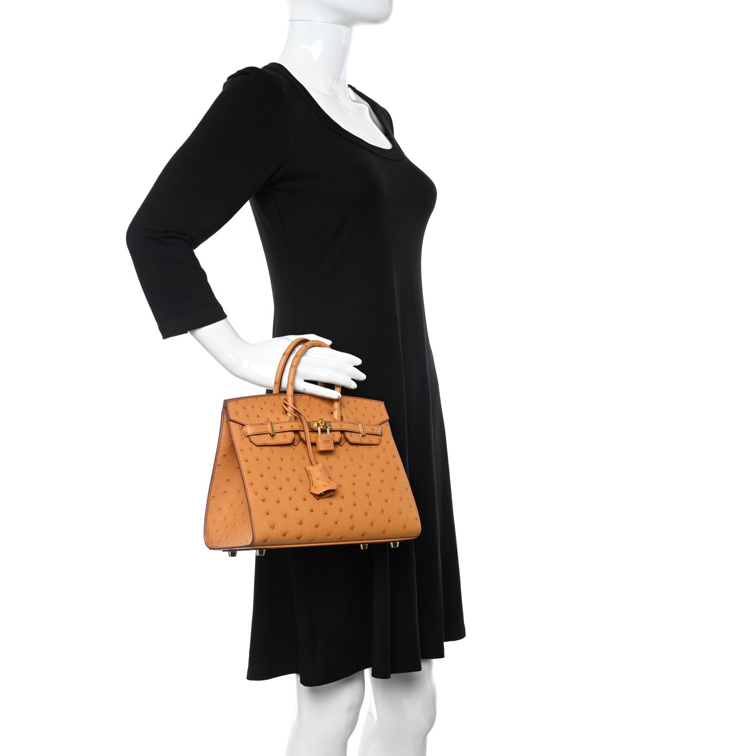 Hermes Ostrich Birkin Sellier 25 Gold 2 of 10