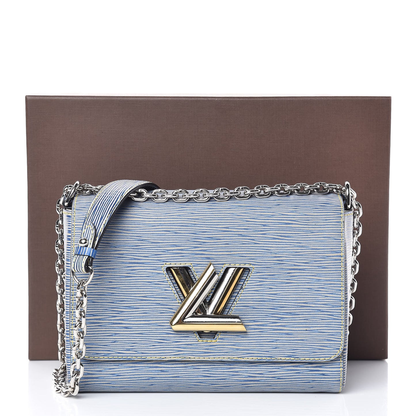 Epi Twist Shoulder Bag MM Denim Light