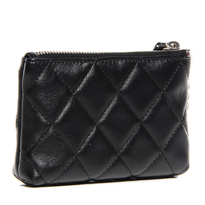 Chanel Lambskin Quilted Key Holder Case Black 3 of 8
