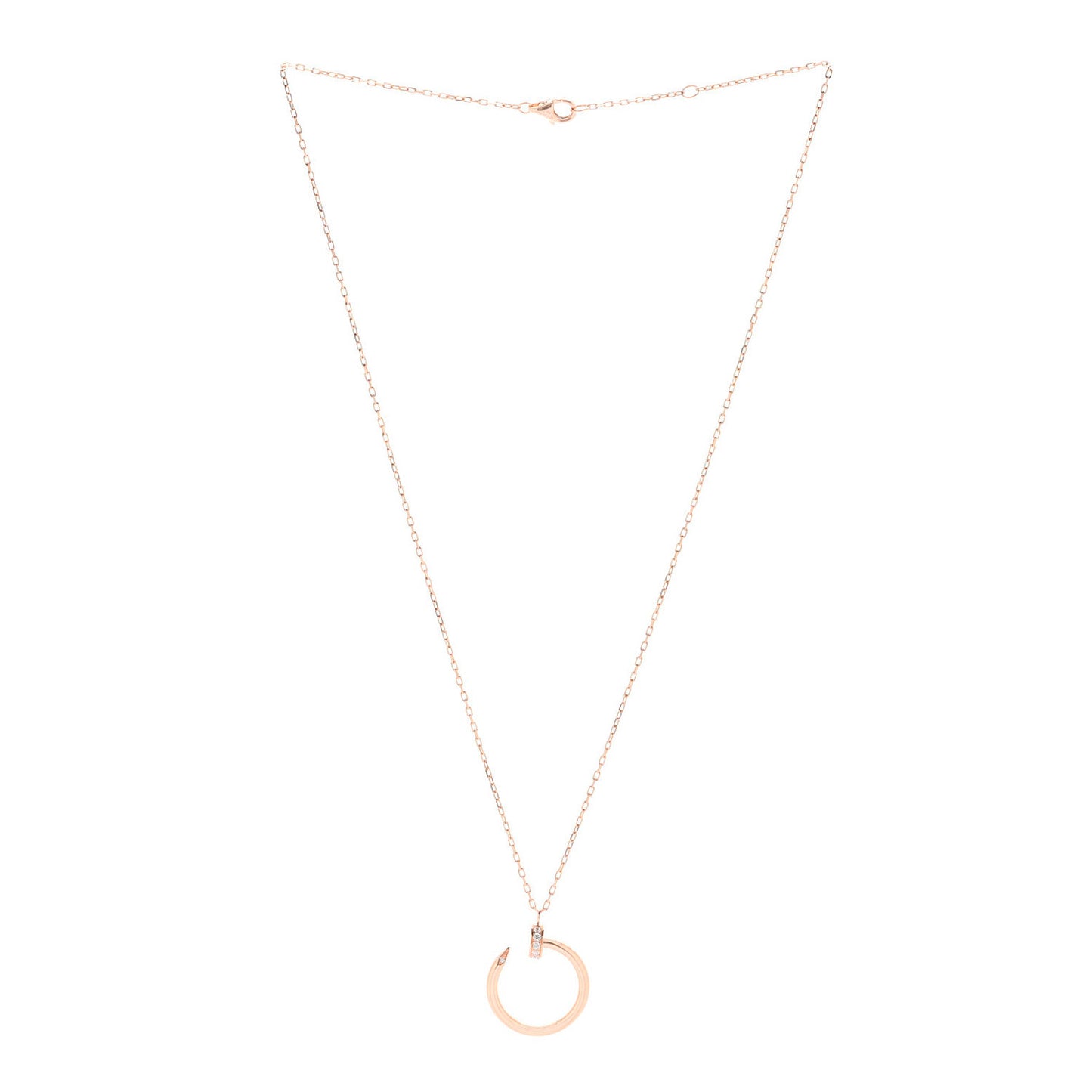 18K Pink Gold Diamond Juste Un Clou Pendant Necklace