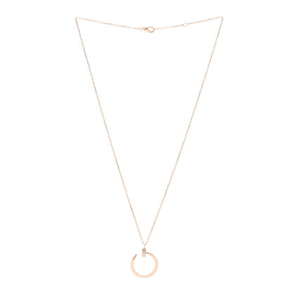 Cartier 18K Pink Gold Diamond Juste Un Clou Pendant Necklace 3 of 5