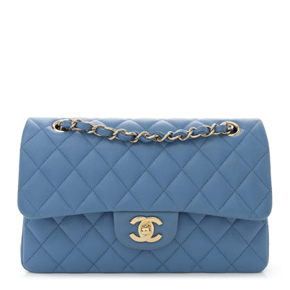 Chanel Caviar Quilted Small Double Flap Blue 1 of 10