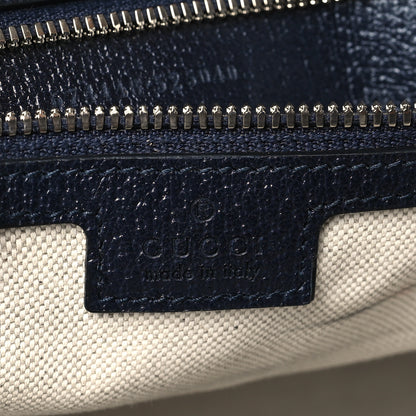 Gucci GG Supreme Monogram Textured Dollar Calfskin Web Medium Retro Interlocking G Tote Bag Beige Blue 6 of 12