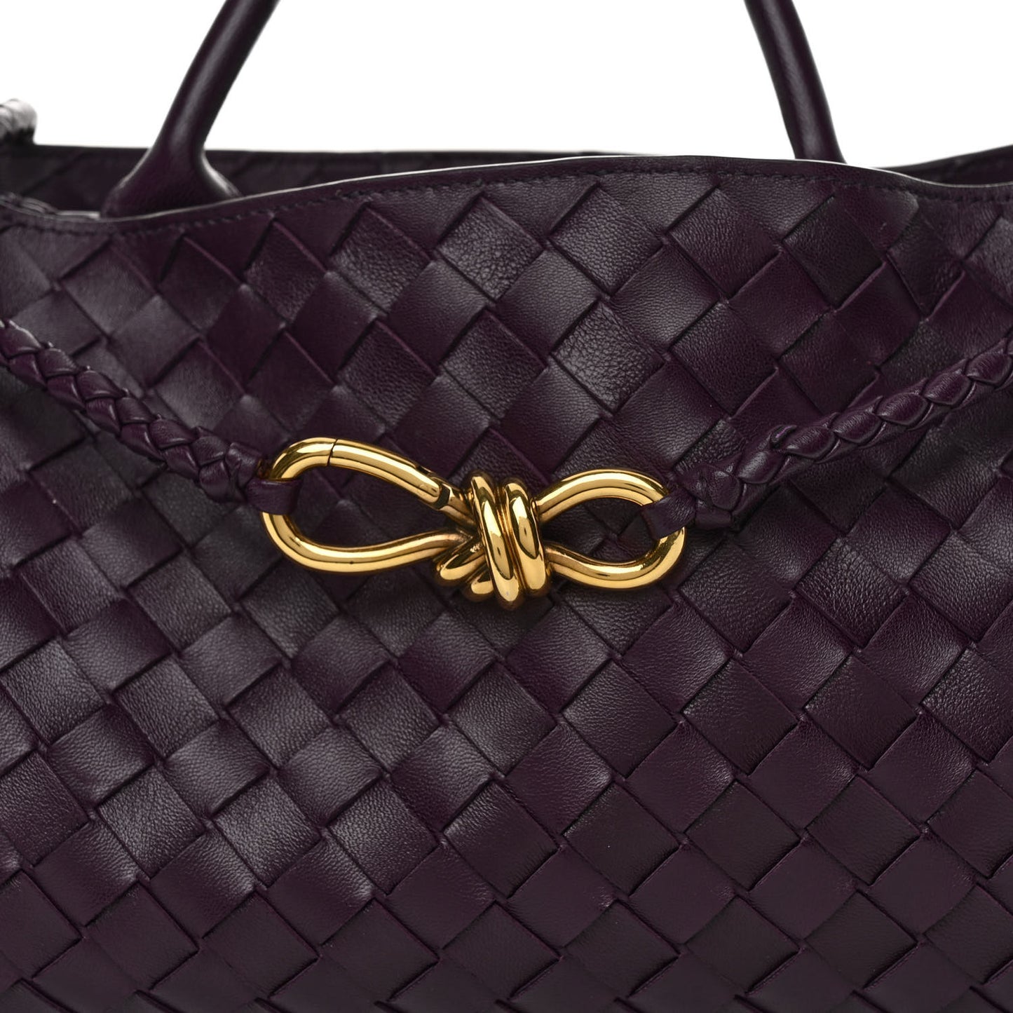 Nappa Intrecciato Small East West Andiamo Shoulder Bag Dark Mystic