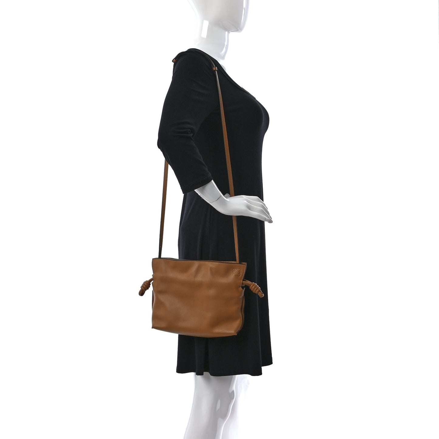 Calfskin Mini Flamenco Knot Clutch Warm Desert
