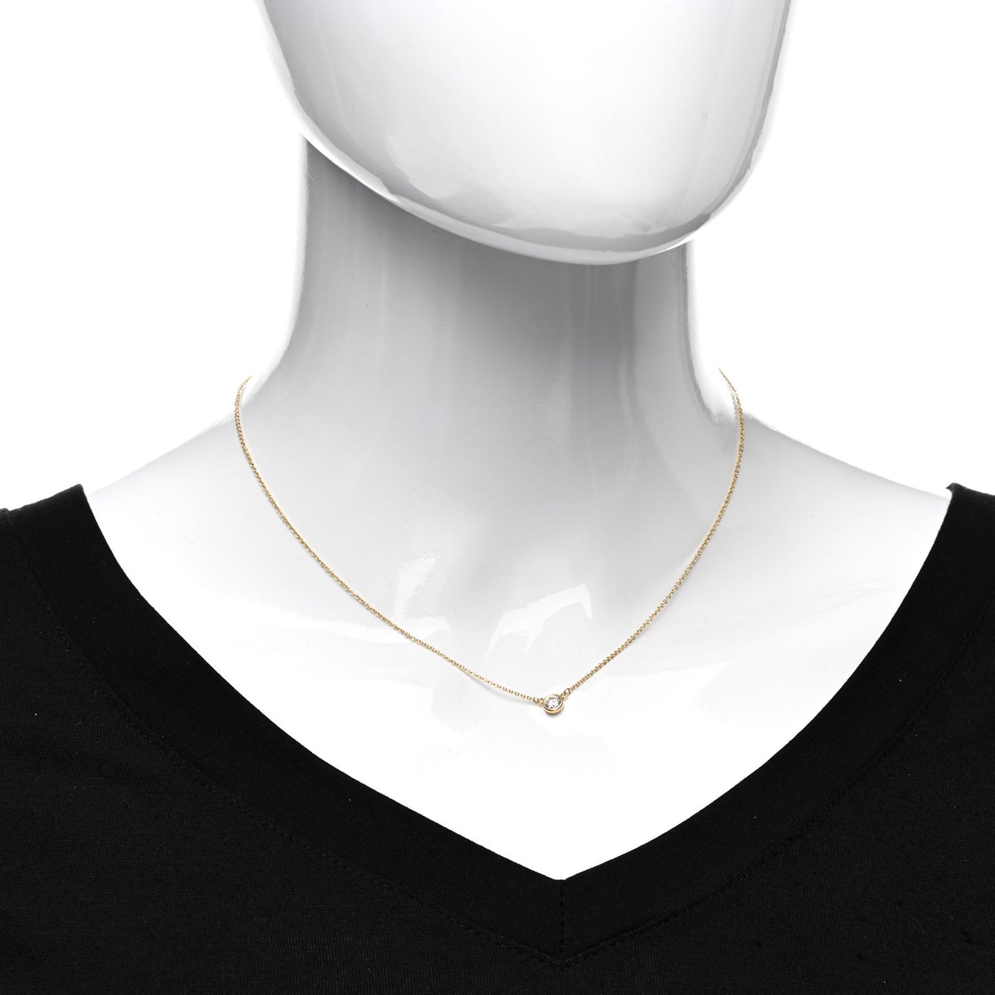 18K Yellow Gold Diamond .20ct Elsa Peretti Diamonds by the Yard Pendant Necklace