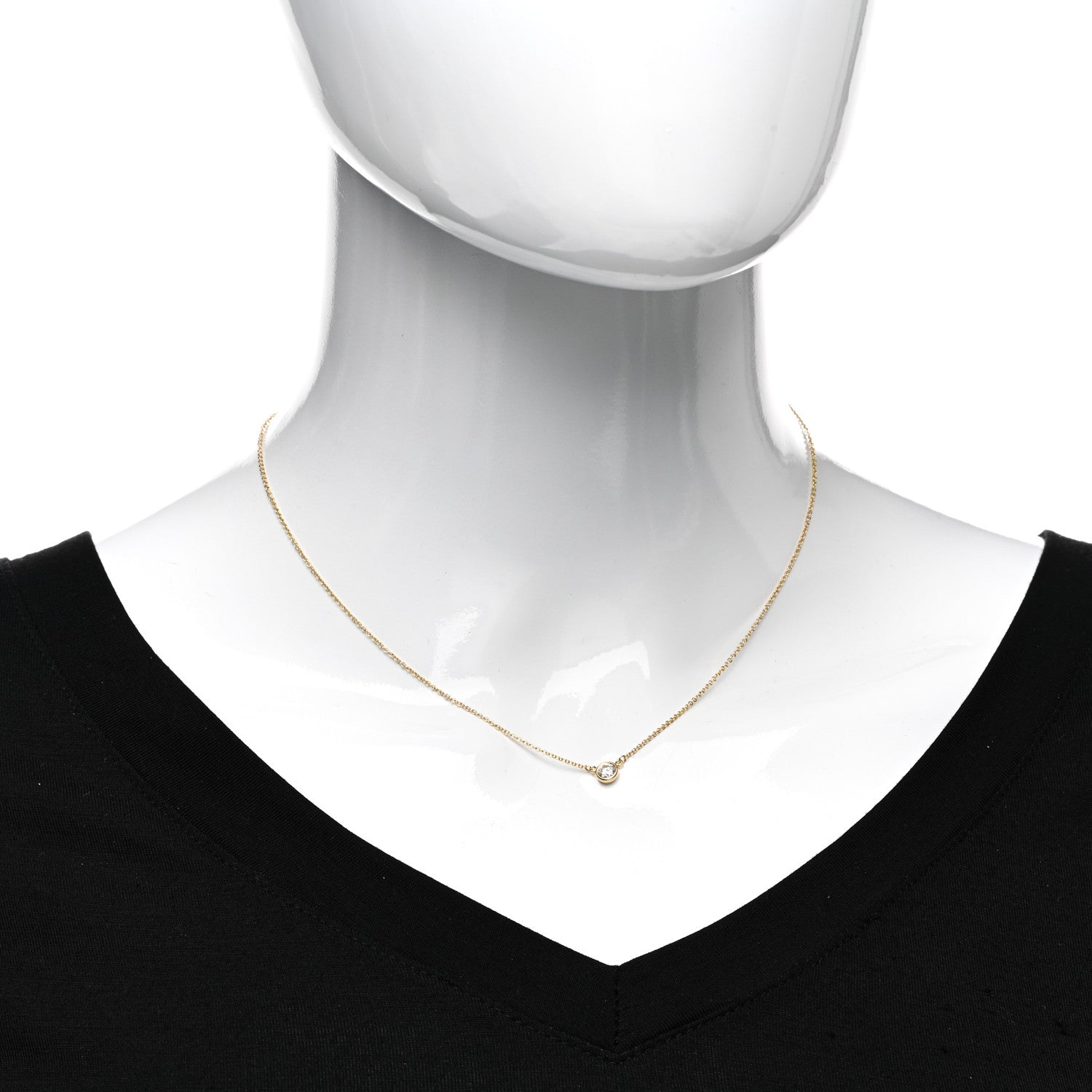 Tiffany 18K Yellow Gold Diamond .20ct Elsa Peretti Diamonds by the Yard Pendant Necklace 2 of 5
