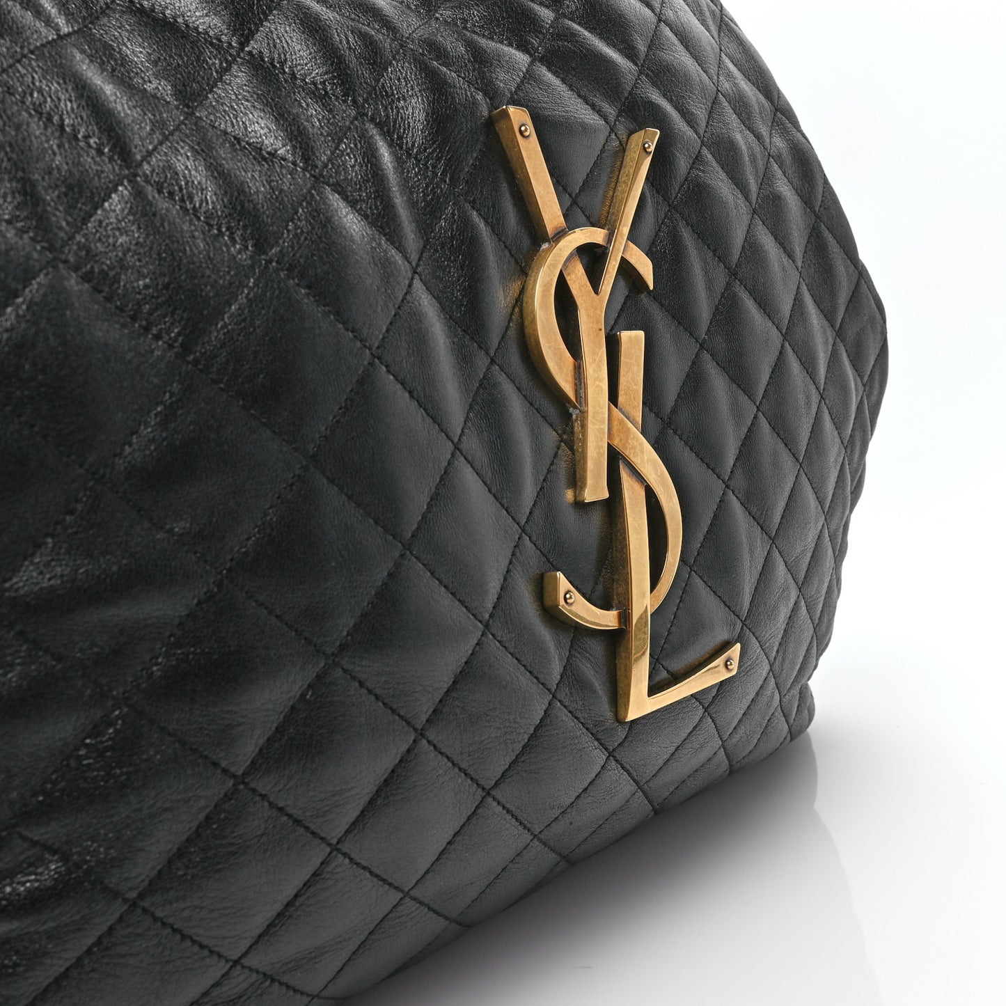 Lambskin Quilted Maxi Icare Shopping Tote Black
