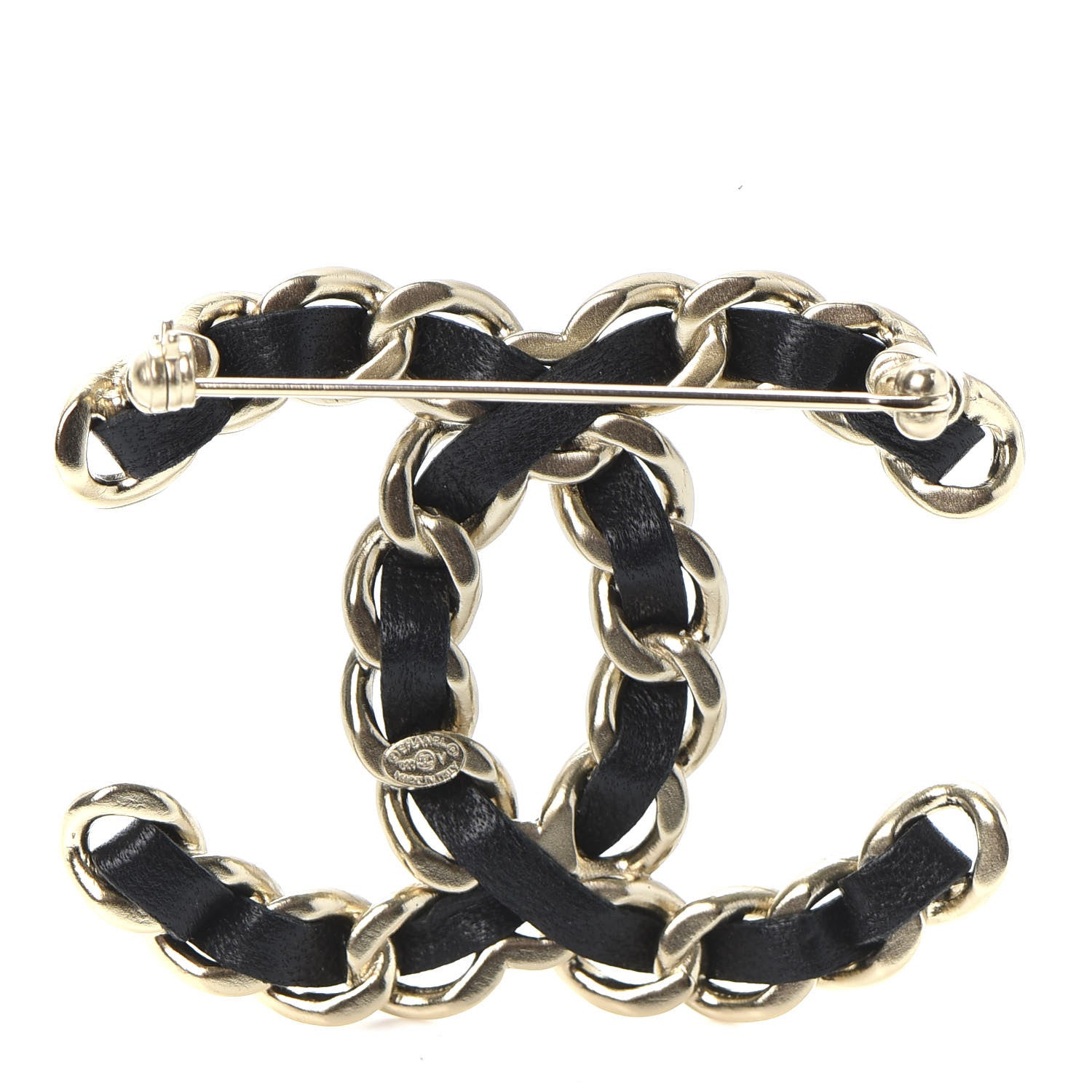 Chanel Lambskin Chain CC Brooch Black Gold 2 of 4