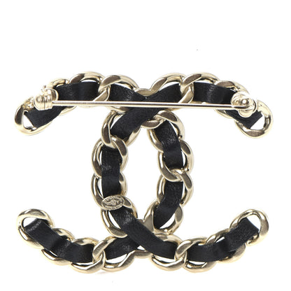 Chanel Lambskin Chain CC Brooch Black Gold 2 of 4