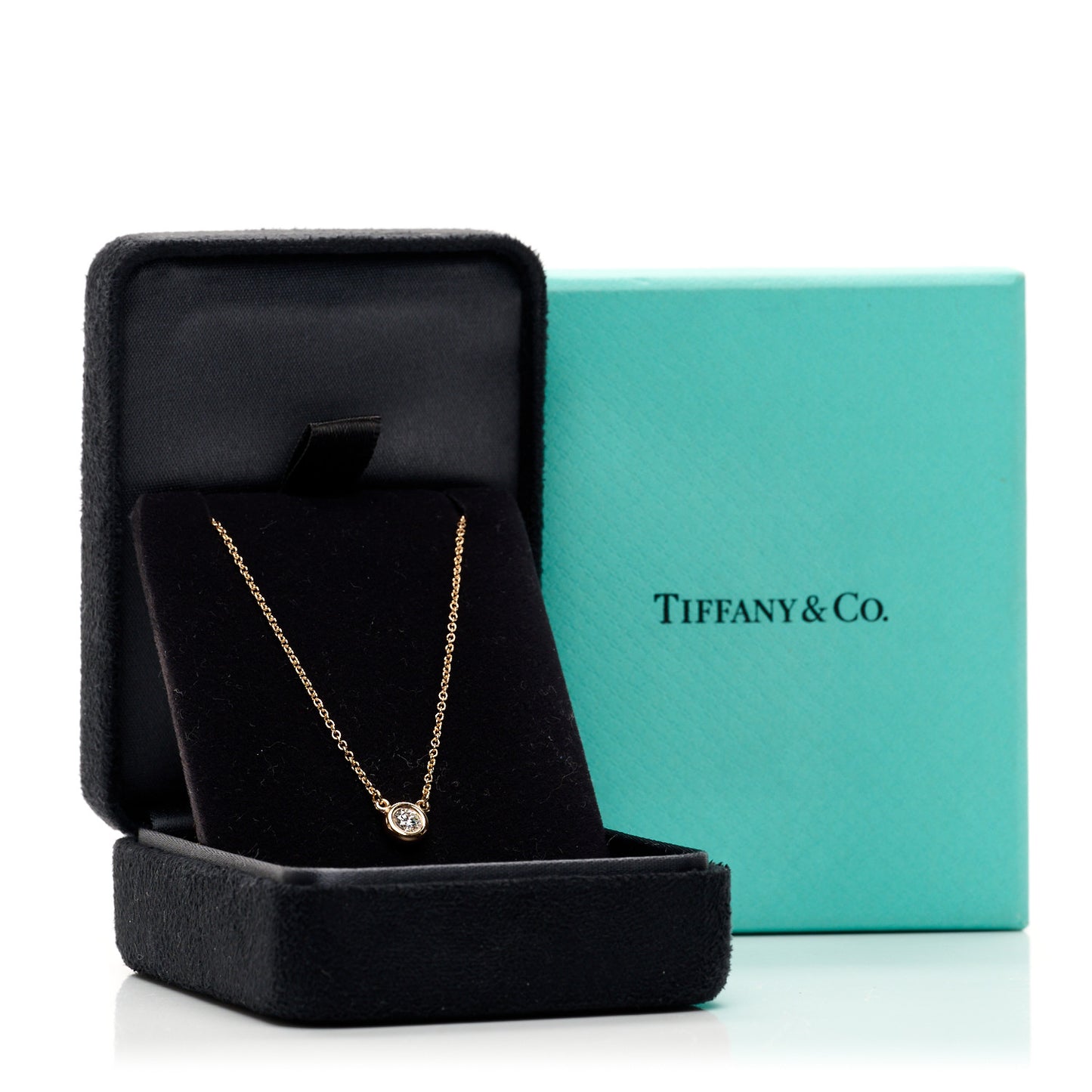 18K Yellow Gold Diamond .17ct Elsa Peretti Diamonds by the Yard Pendant Necklace
