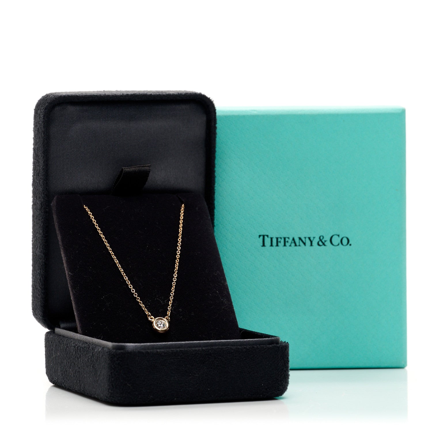 Tiffany 18K Yellow Gold Diamond .17ct Elsa Peretti Diamonds by the Yard Pendant Necklace 5 of 5
