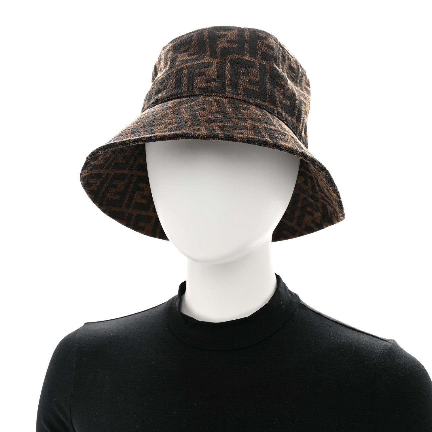 Fendi Technical Fabric FF Reversible Bucket Hat Tobacco Beige 2 of 7