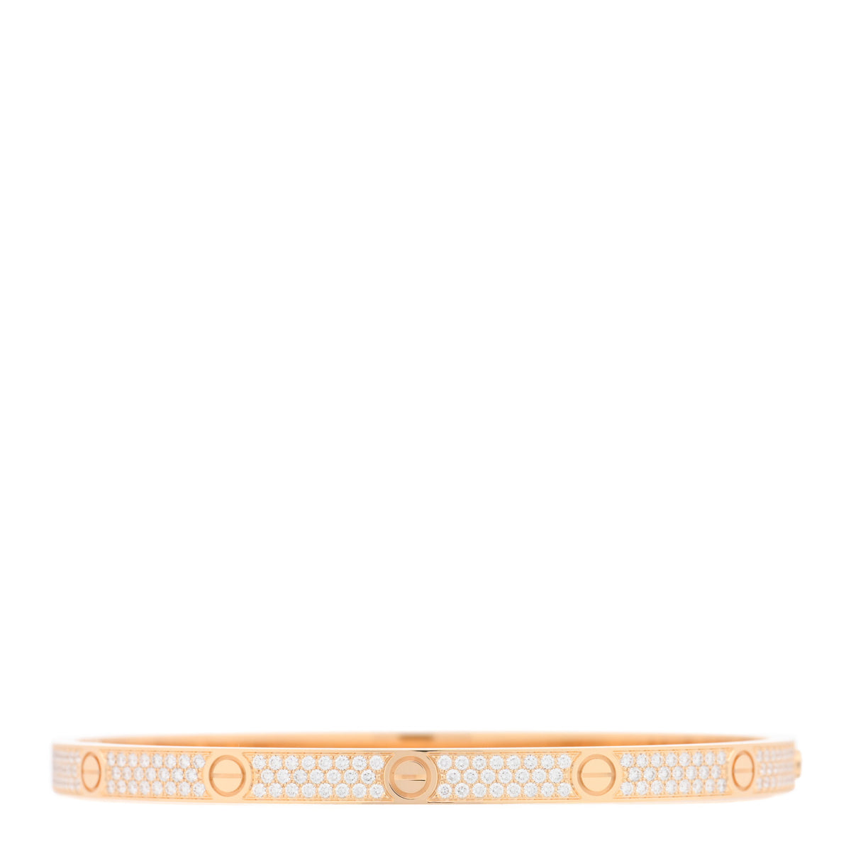 18K Yellow Gold Diamond Medium LOVE Paved Bracelet 19