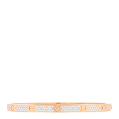 Cartier 18K Yellow Gold Diamond Medium LOVE Paved Bracelet 19 1 of 6