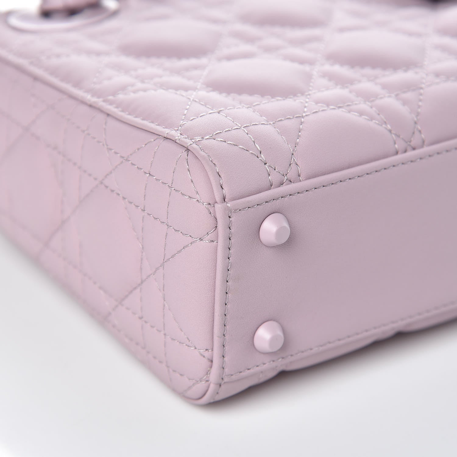 Christian Dior Ultra Matte Calfskin Cannage Mini Lady Dior Lavender 8 of 11