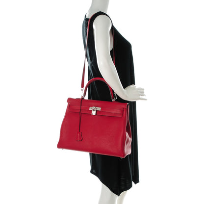 Hermes Togo Kelly Retourne 35 Rouge Casaque 2 of 26