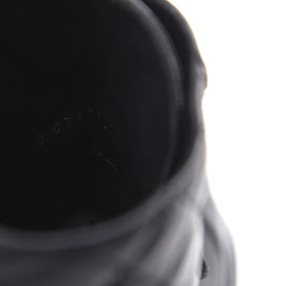 Chanel Shiny Goatskin Calfskin Quilted Lace Up Combat Boots 42 Black 8 of 9