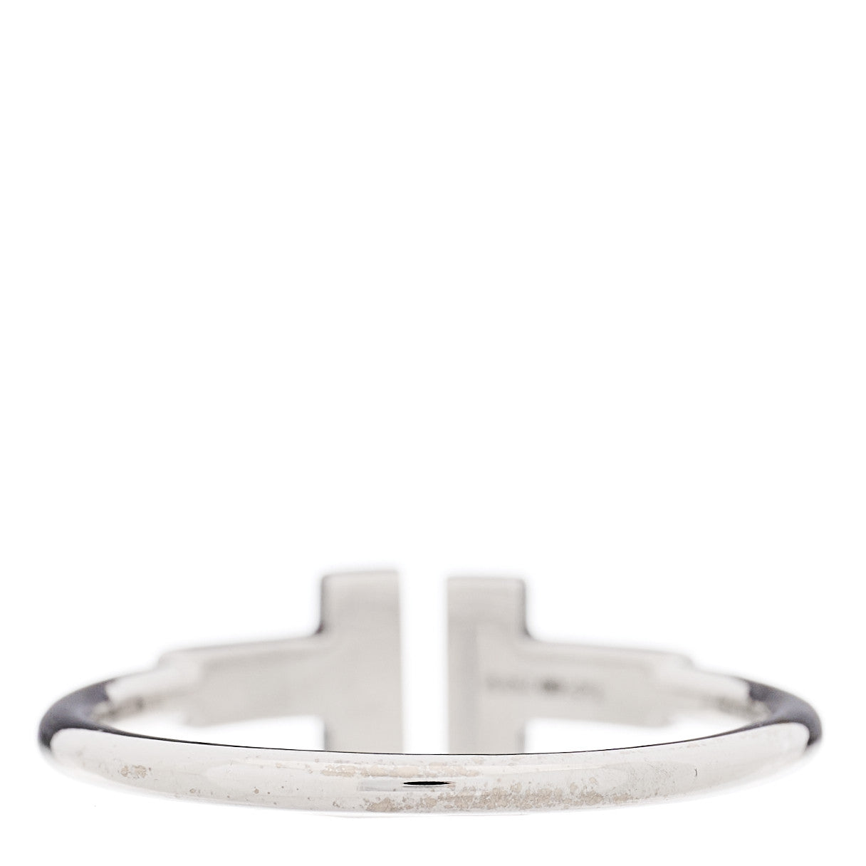 Tiffany 18K White Gold Diamond T Wire Ring 57 8 3 of 5