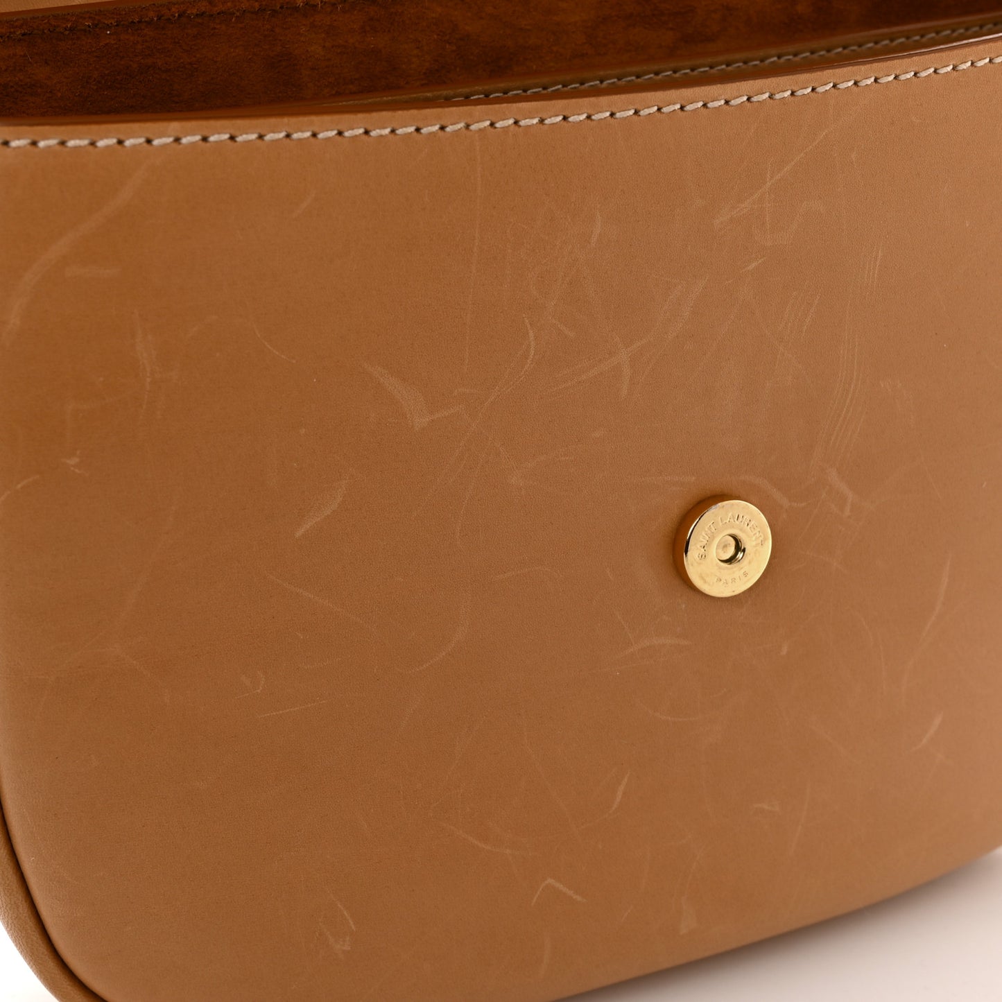 Smooth Vintage Calfskin Monogram Medium Kaia Satchel Gold