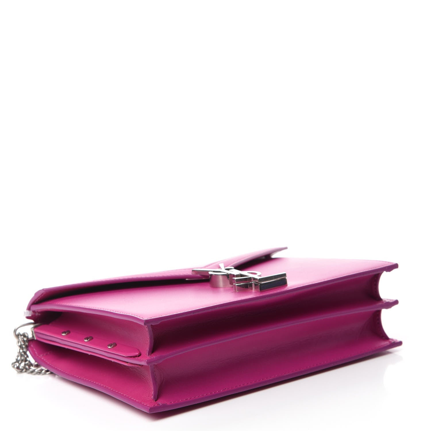 Saint Laurent Smooth Calfskin Monogram Cassandra Clasp Bag Electric Fuchsia 4 of 11