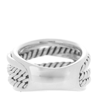 David Yurman Sterling Silver 15mm Narrow Crossover Cable Ring 54 7 3 of 4