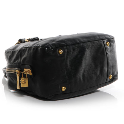 Prada Soft Calf Bowler Bag Black 4 of 10