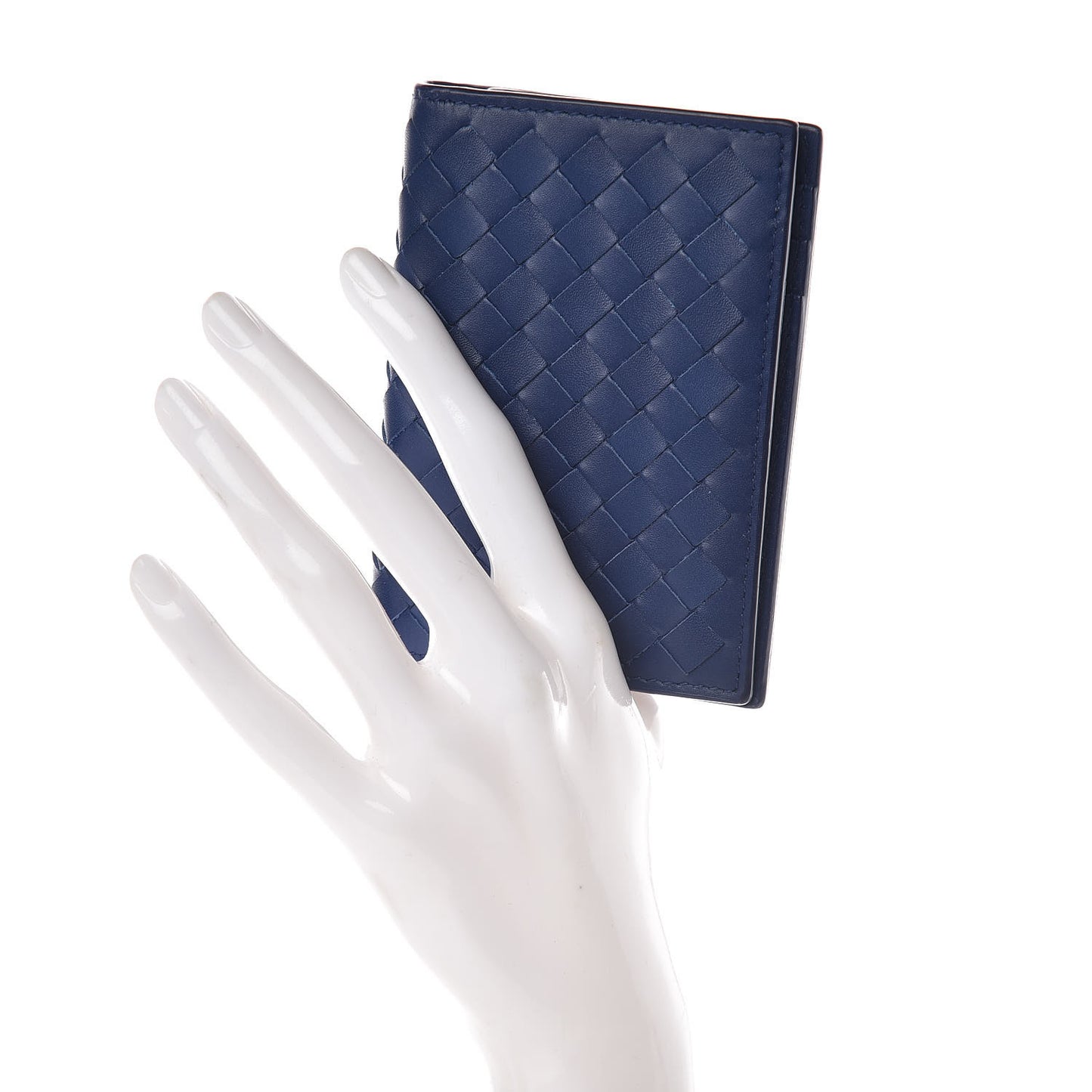 Nappa Intrecciato Card Holder Cobalt
