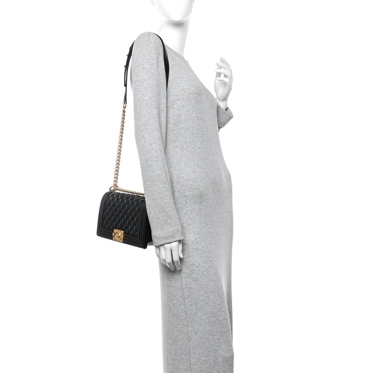 Chanel Caviar Quilted Medium Boy Flap Black 2 of 13