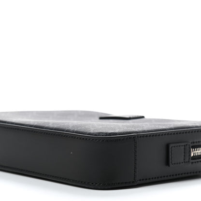 Gucci GG Supreme Monogram Appia Calfskin Web Wristlet Black 6 of 8