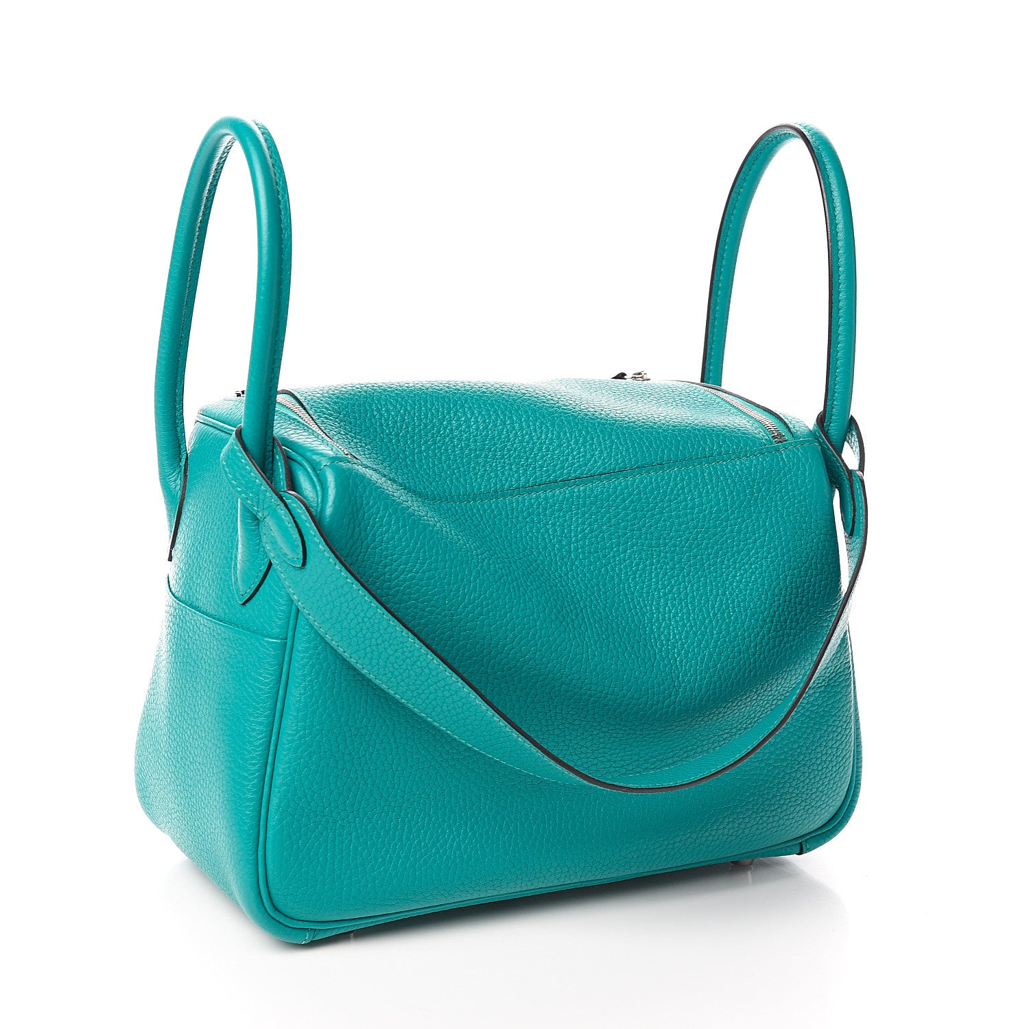 Hermes Taurillon Clemence Lindy 26 Bleu Paon 2 of 8