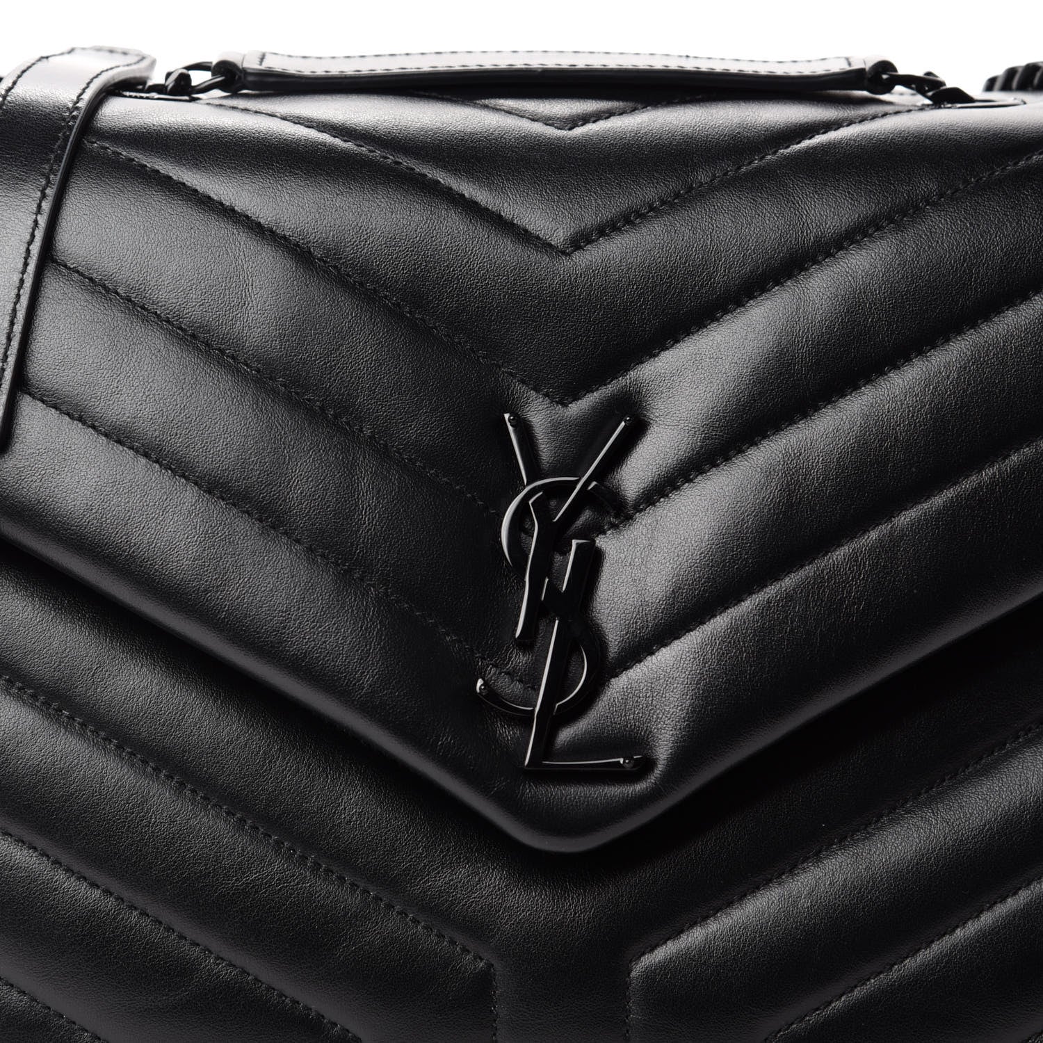 Saint Laurent Calfskin Y Quilted Monogram Medium Loulou Chain Satchel Black 11 of 11