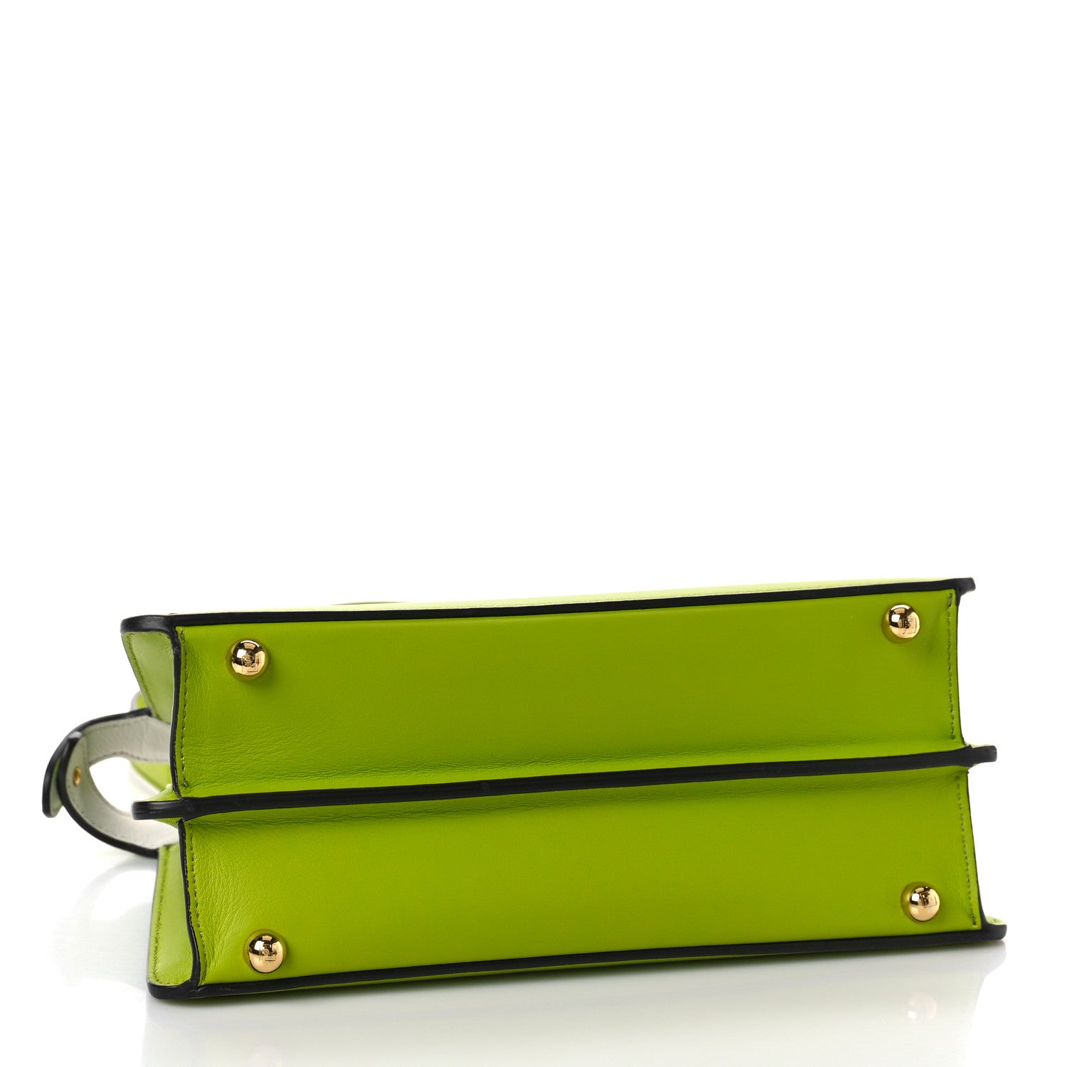Fendi Vitello Seta Shiny Nappa Small Peekaboo I SEE U Satchel Wasabi White 4 of 8