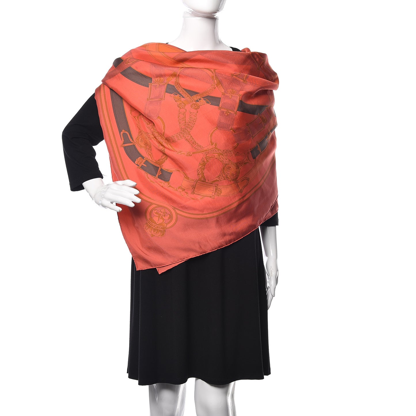 Silk Cavalcadour Shawl 140 Grenadine Corail Lie De Vin