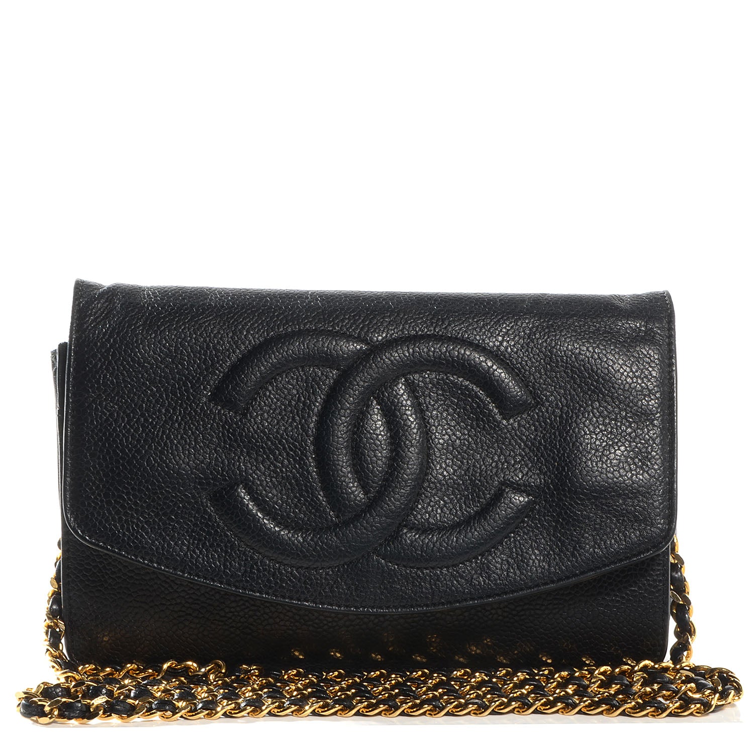 Chanel Caviar Timeless CC Wallet on Chain WOC Black 1 of 8
