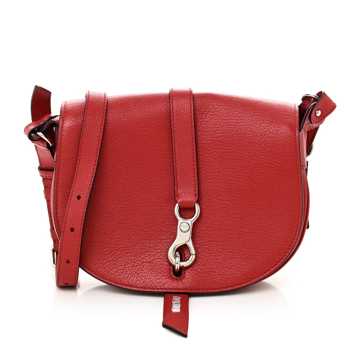 Goatskin Madras Flap Shoulder Bag Fuoco
