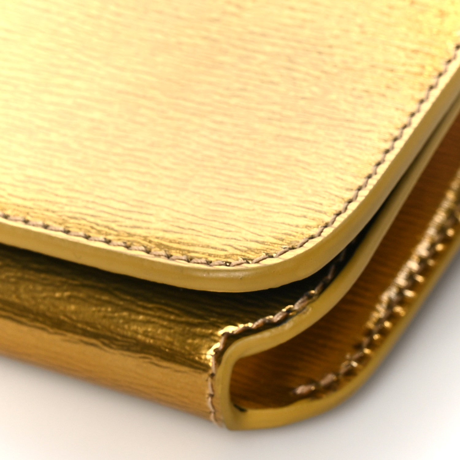 Balenciaga Metallic Calfskin BB Phone Holder Wallet On Chain Gold 8 of 8