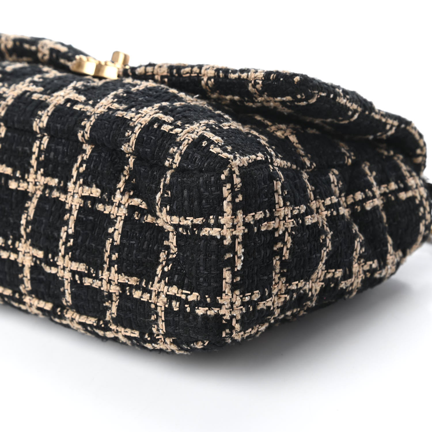 Chanel Tweed Quilted Large Chanel 19 Flap Black Beige 7 of 11