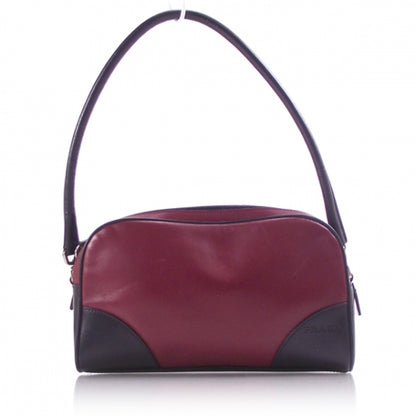 Prada Leather Bowler Tote Maroon Black 1 of 11