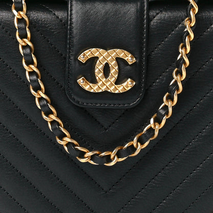 Chanel Calfskin Chevron Quilted Rock The Corner Minaudiere Bag Black 8 of 11