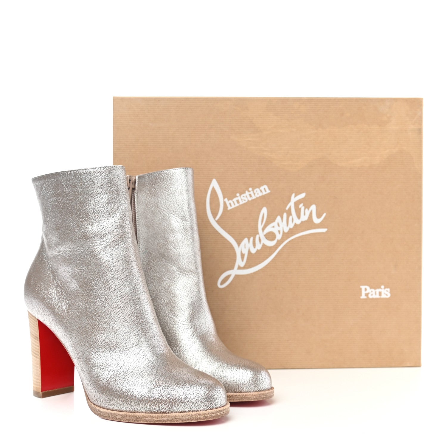 Christian Louboutin Kid Lame Washed Adox 85 Ankle Boots 36 Roche Grezzo Saponat 10 of 10