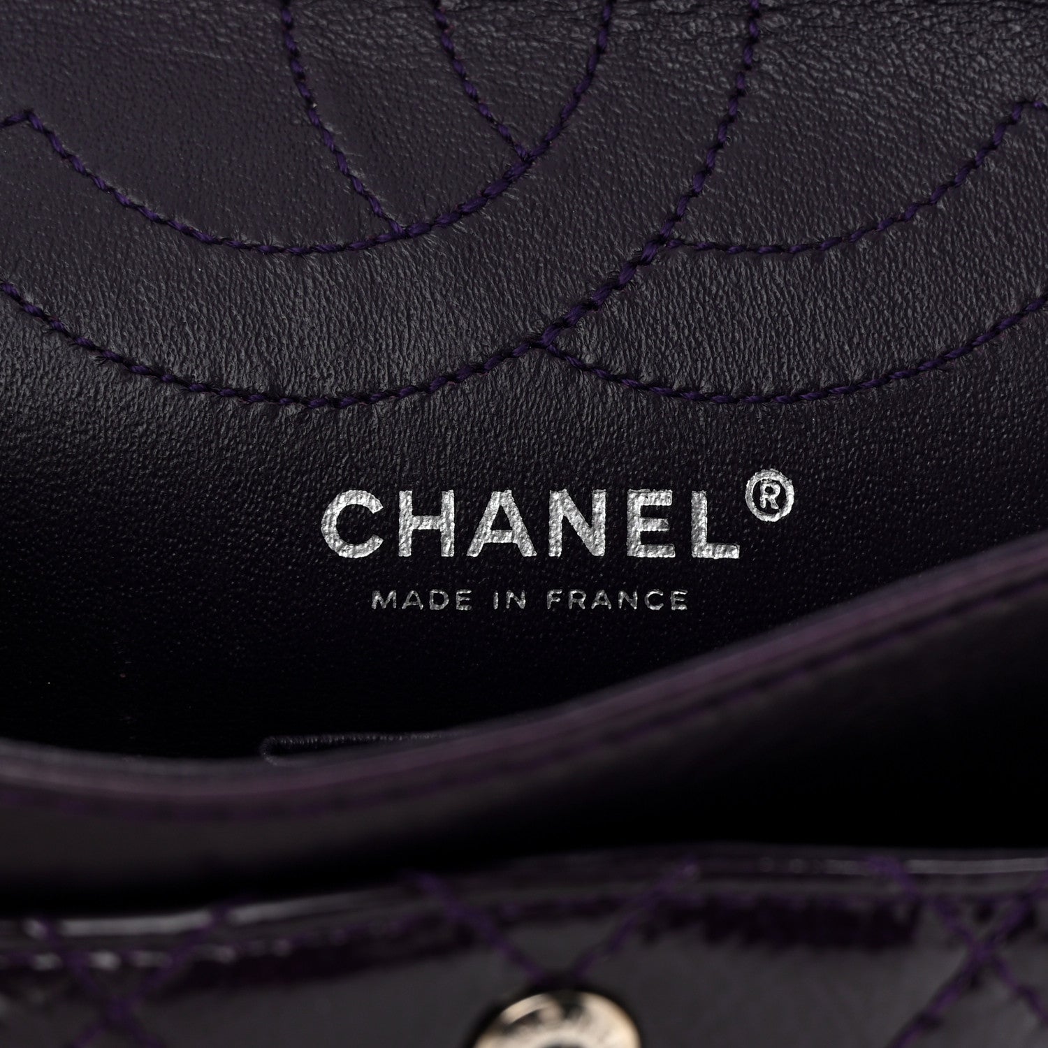 Chanel Distressed Patent Quilted 2.55 Reissue 225 Flap Purple 6 of 12