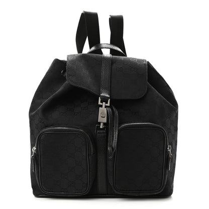 Gucci GG Monogram Single Buckle Backpack Black 1 of 11