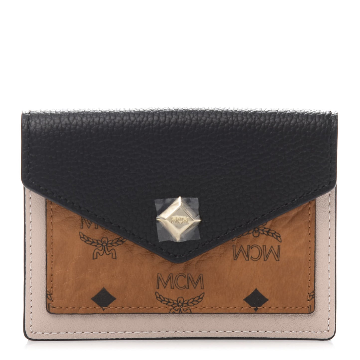 Visetos Mini Love Letter Flap Wallet Cognac Black White