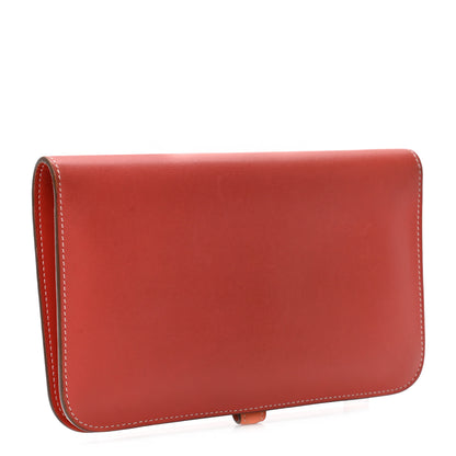 Hermes Swift Dogon Duo Wallet Sanguine Crevette 3 of 11