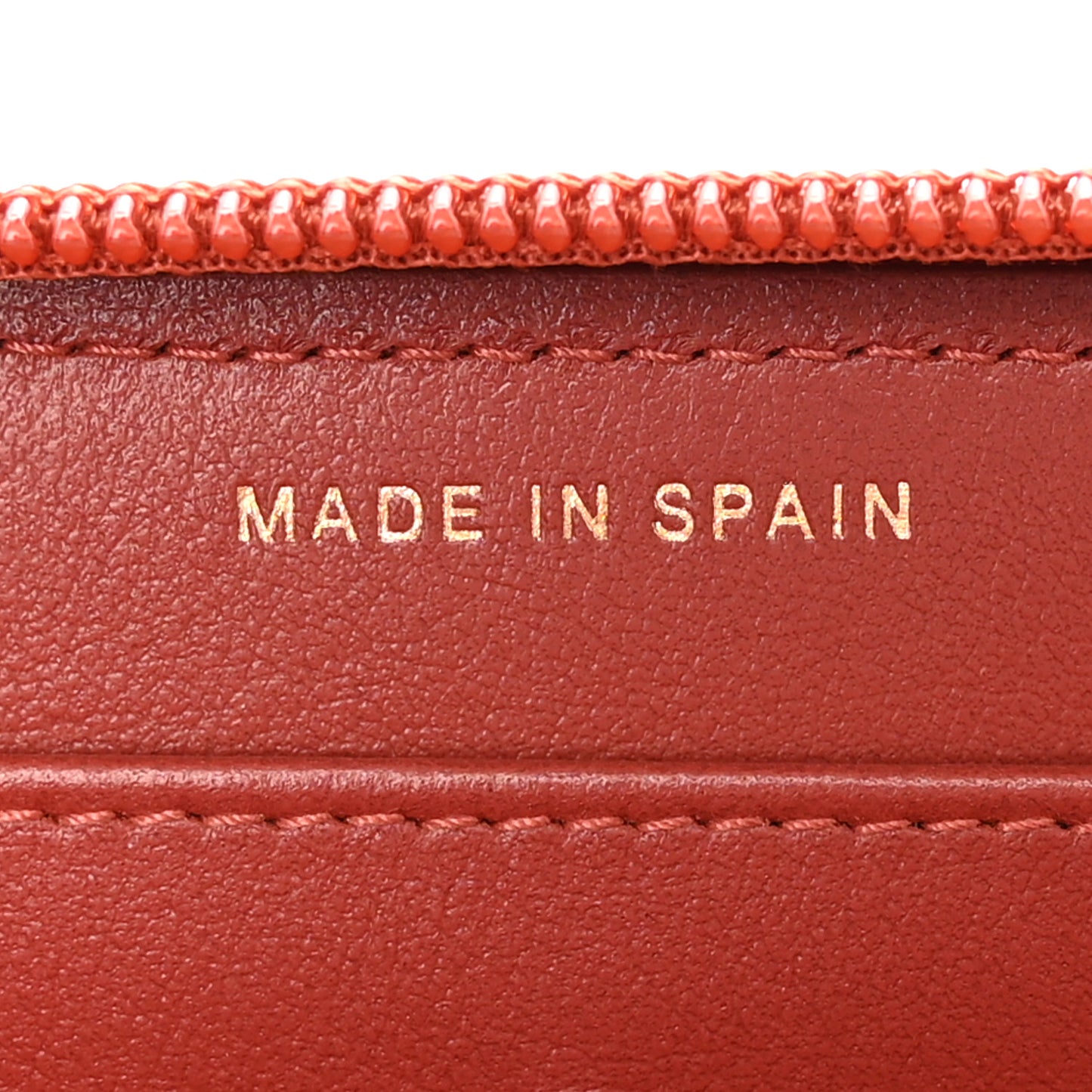 Lambskin Quilted Boy Zip Around Wallet Orange