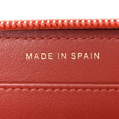 Chanel Lambskin Quilted Boy Zip Around Wallet Orange 6 of 9